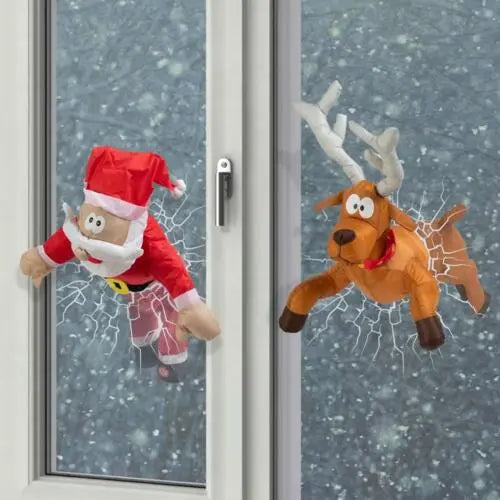 Papá Noel y Reno con movimiento 🎅