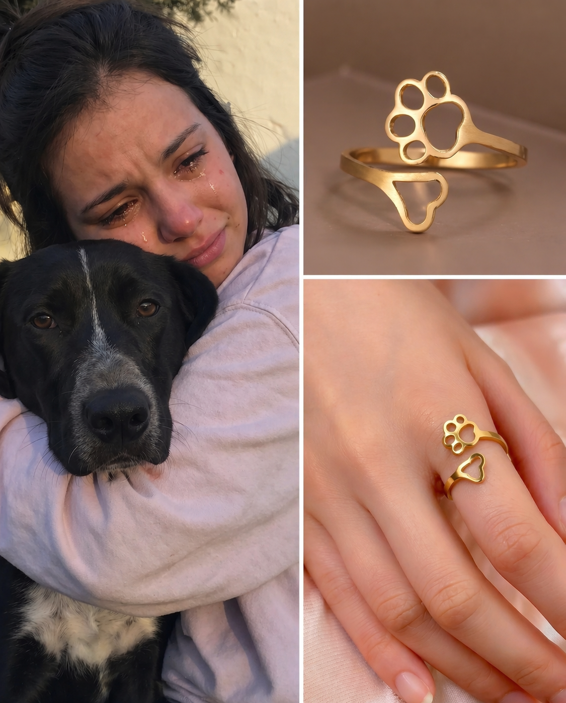 Anillo Ani Pet en momento emocional con mascota